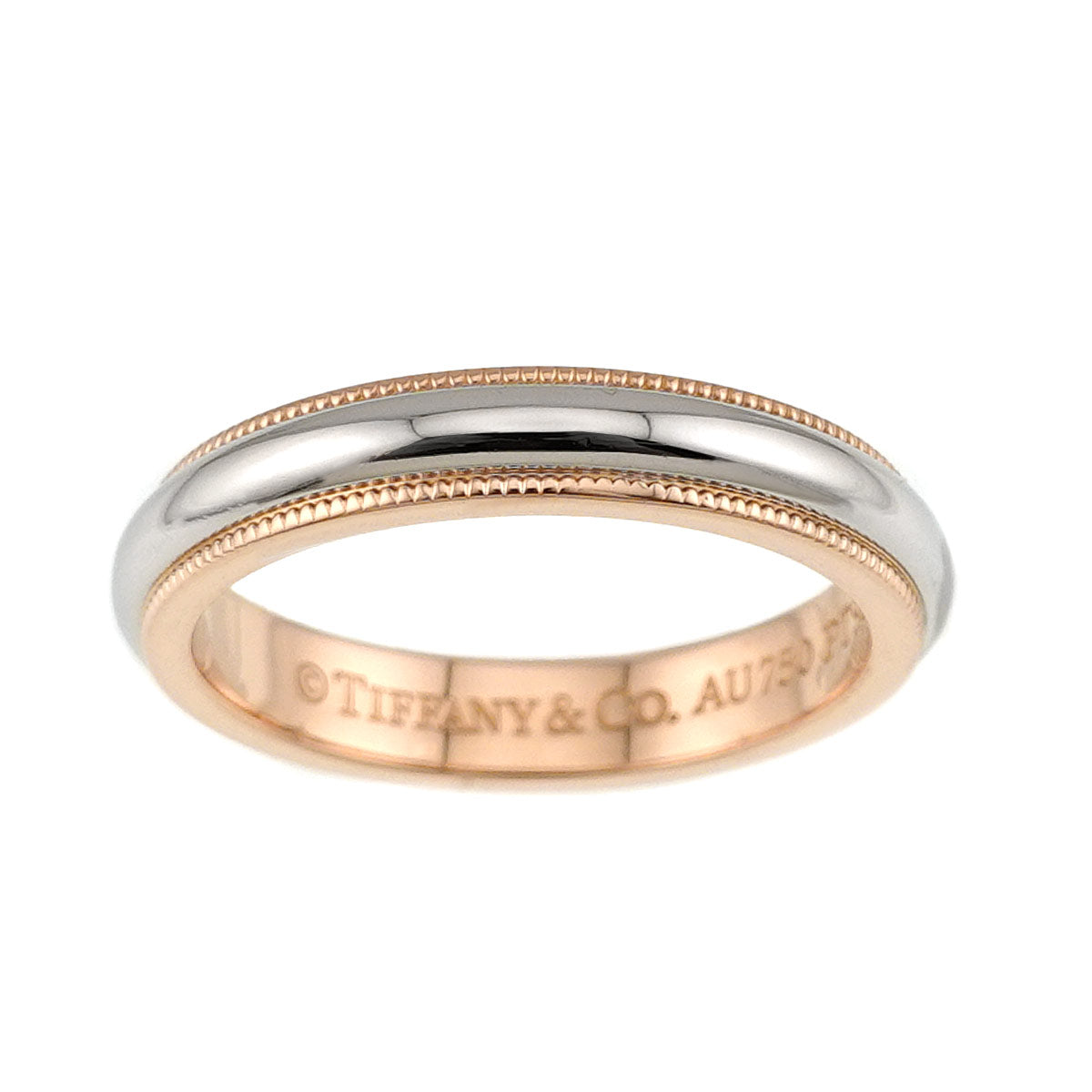 Milgrain Band Ring 18K PG 750 Pt Size5.25-5.5(US)