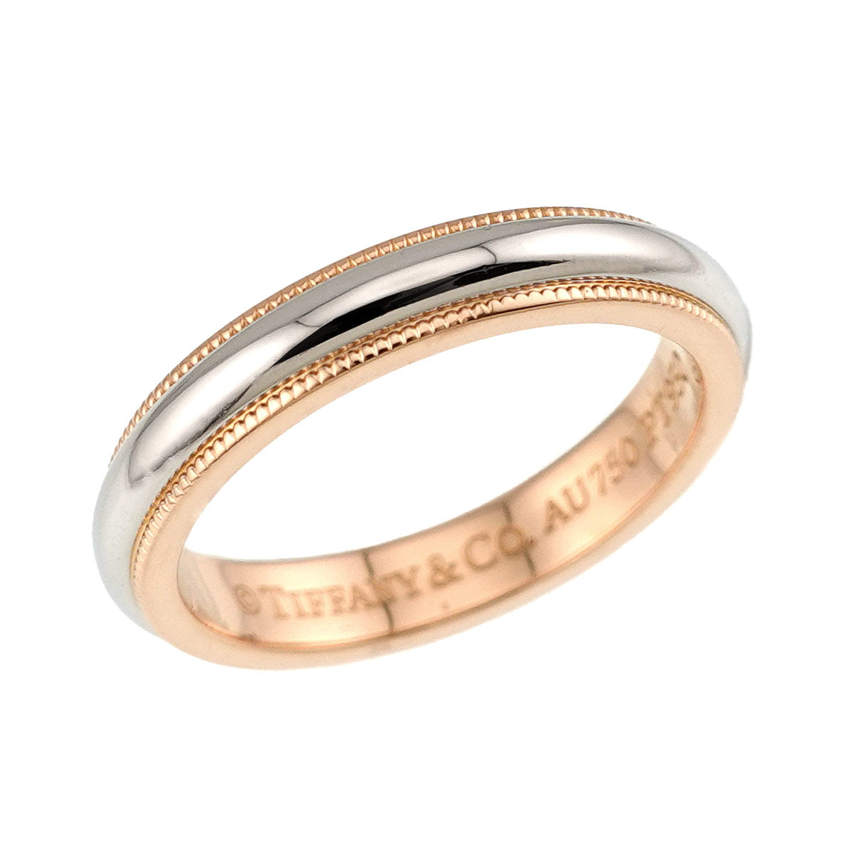 Milgrain Band Ring 18K PG 750 Pt Size5.25-5.5(US)