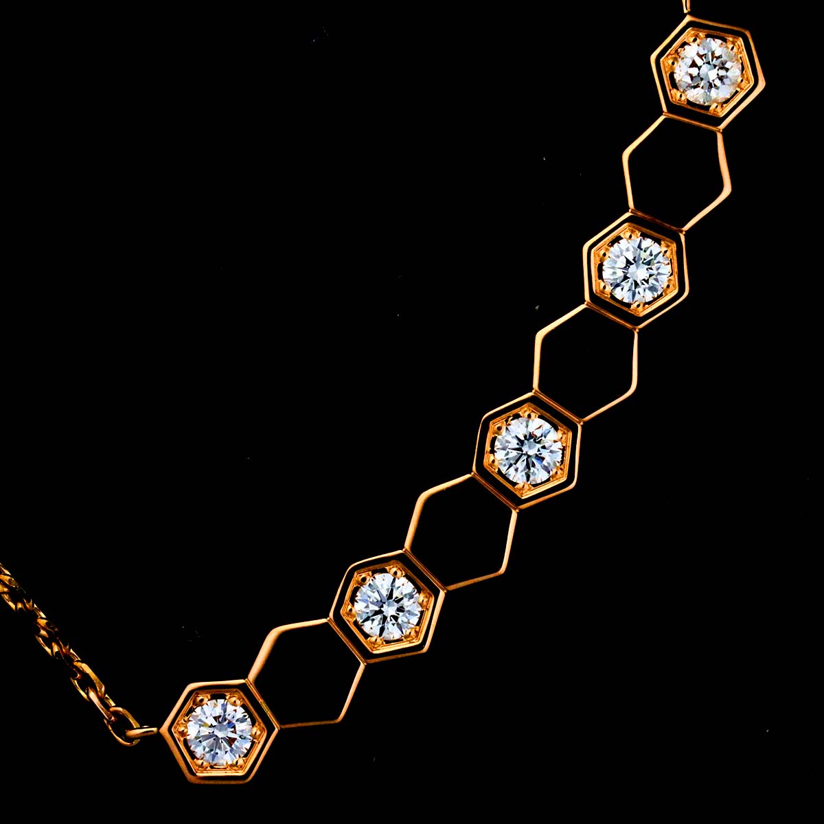 Bee de Chaumet Diamond Necklace 18K Pink Gold 750