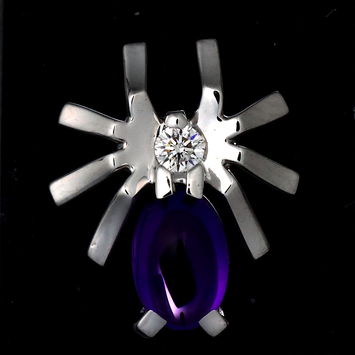 Attrape moi Amethyst Diamond Earrings Pierced 18K WG 750
