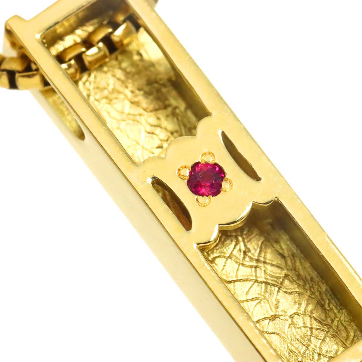 Logo Ruby 0.02ct Necklace 18K YG Yellow Gold 750