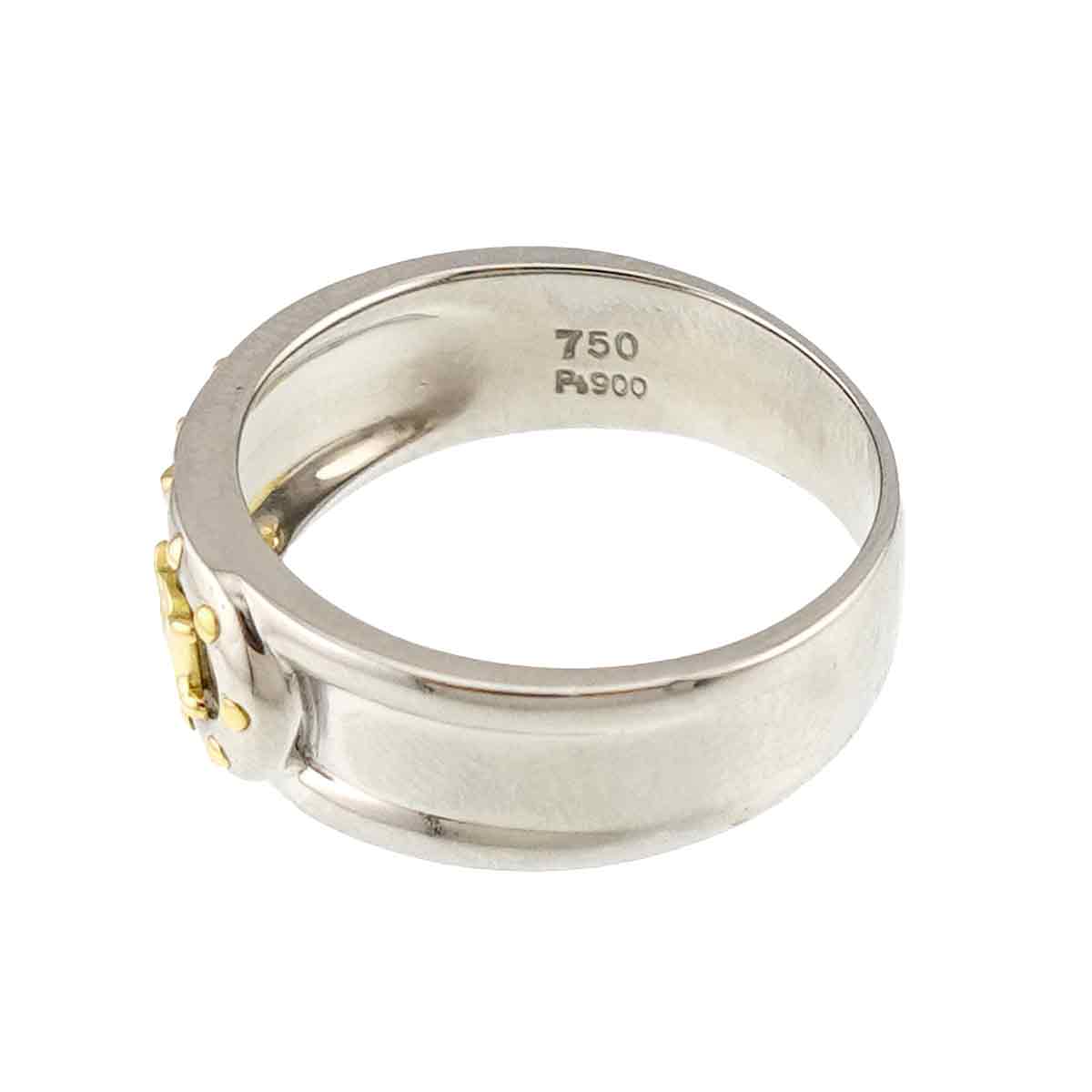 Triomphe Diamond 0.28ct Ring Pt 18K YG 750 size6-6.25(US)