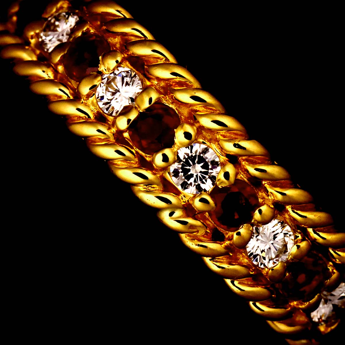 Ruby Diamond Ring 18K YG 750 size8.75(US)
