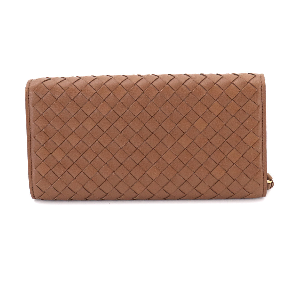 Intrecciato Long Wallet Leather Brown 120703