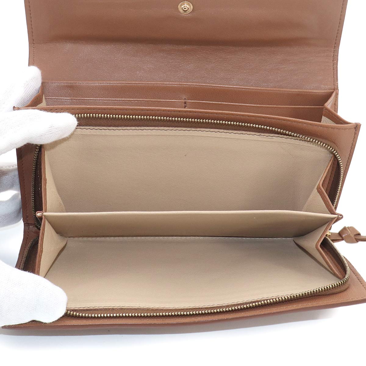 Intrecciato Long Wallet Leather Brown 120703