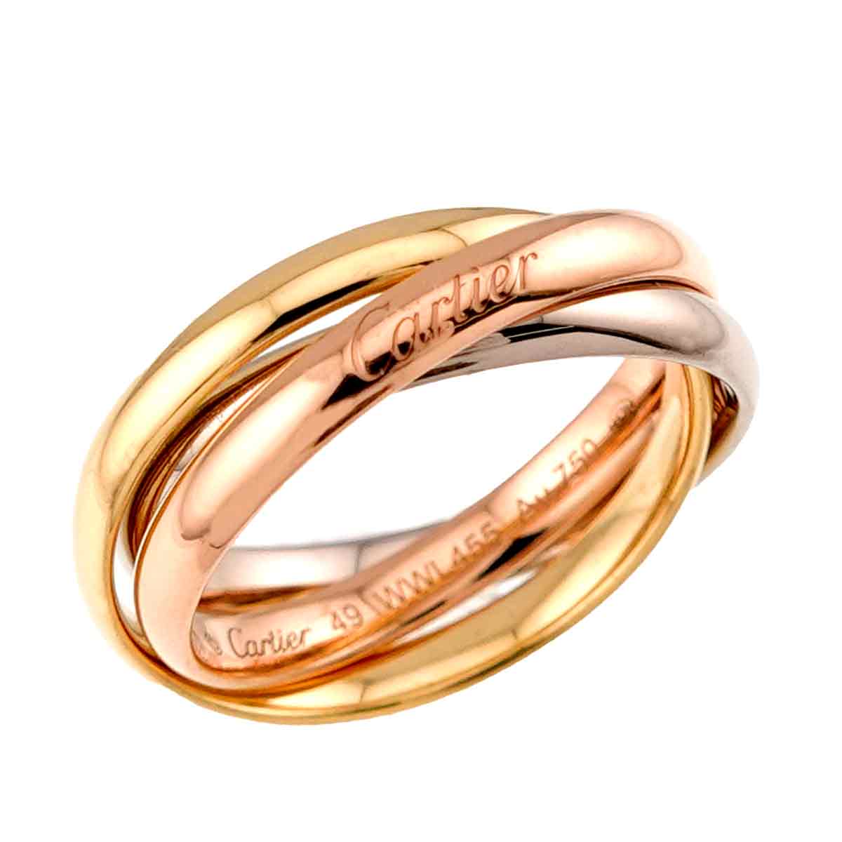 Trinity SM Ring 18K YG WG PG 750 Size49 4.75-5(US)