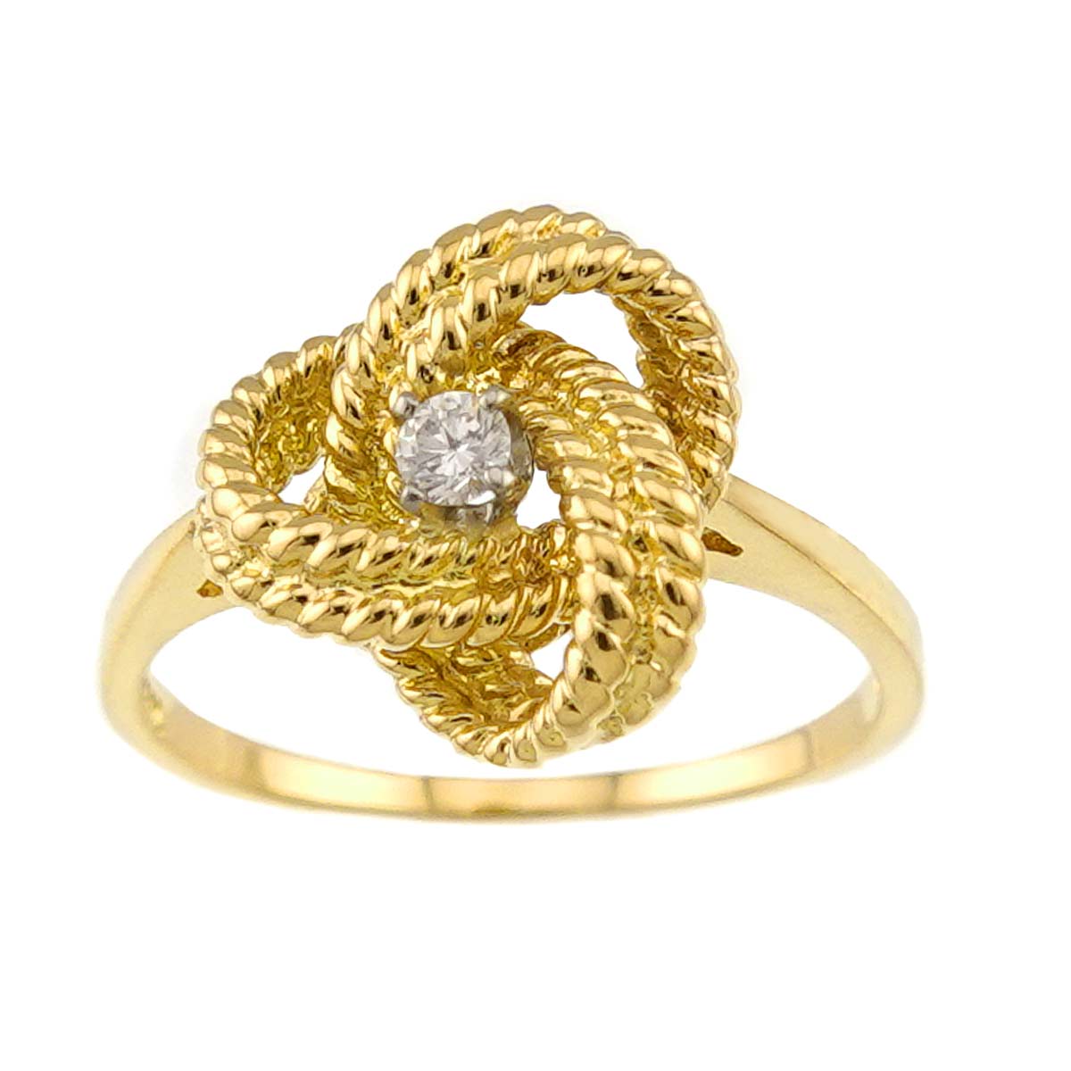 Twist knot Diamond Ring 18K YG 750 size6-6.25(US)