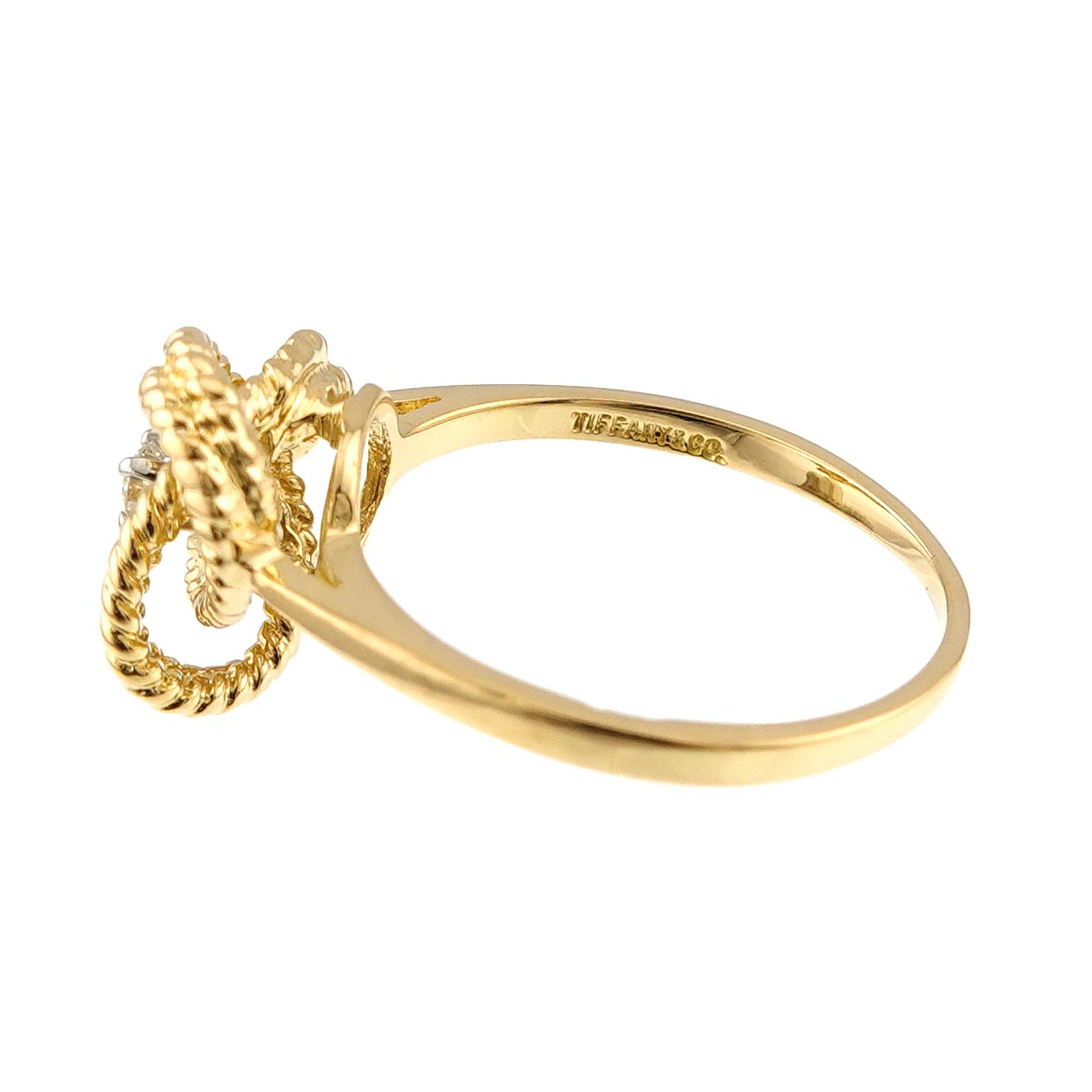 Twist knot Diamond Ring 18K YG 750 size6-6.25(US)