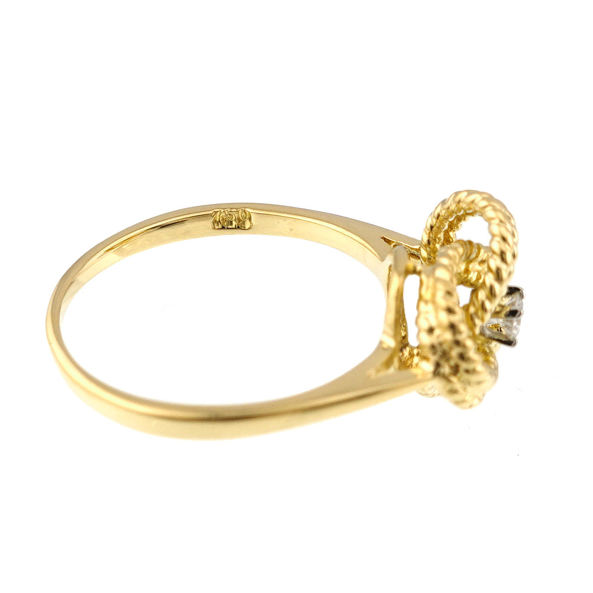 Twist knot Diamond Ring 18K YG 750 size6-6.25(US)