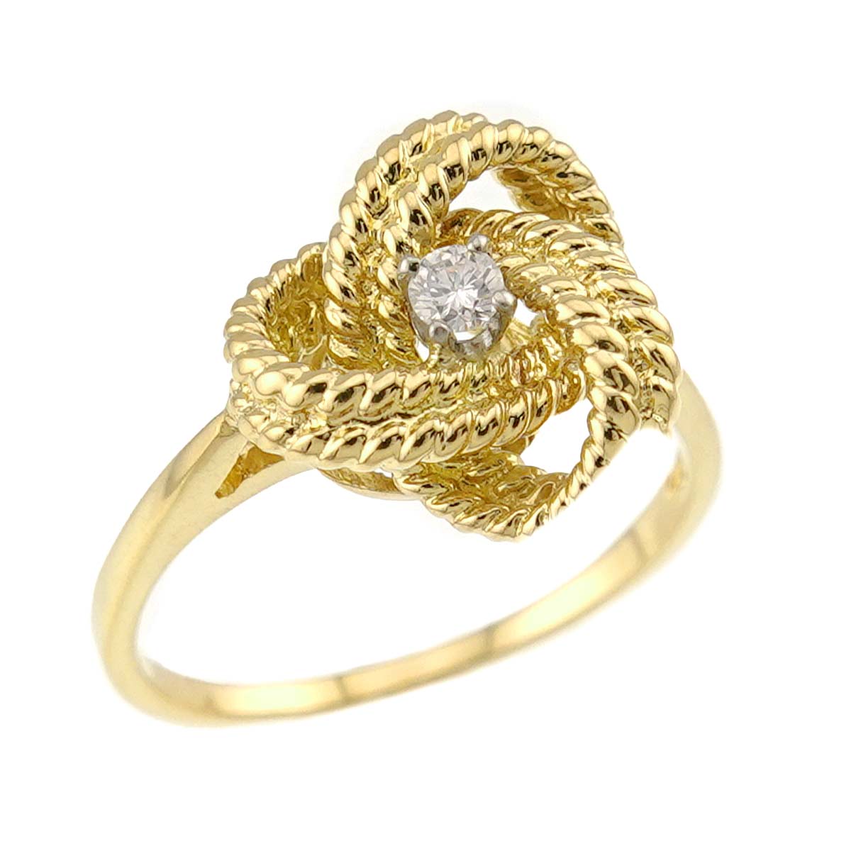 Twist knot Diamond Ring 18K YG 750 size6-6.25(US)
