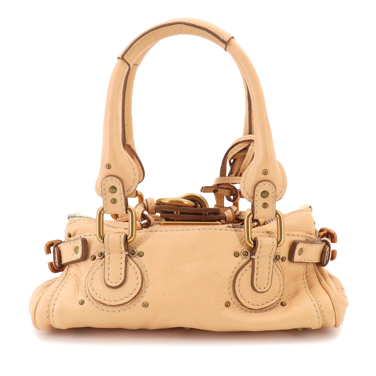 Mini Paddington Hand Bag Leather Beige Purse