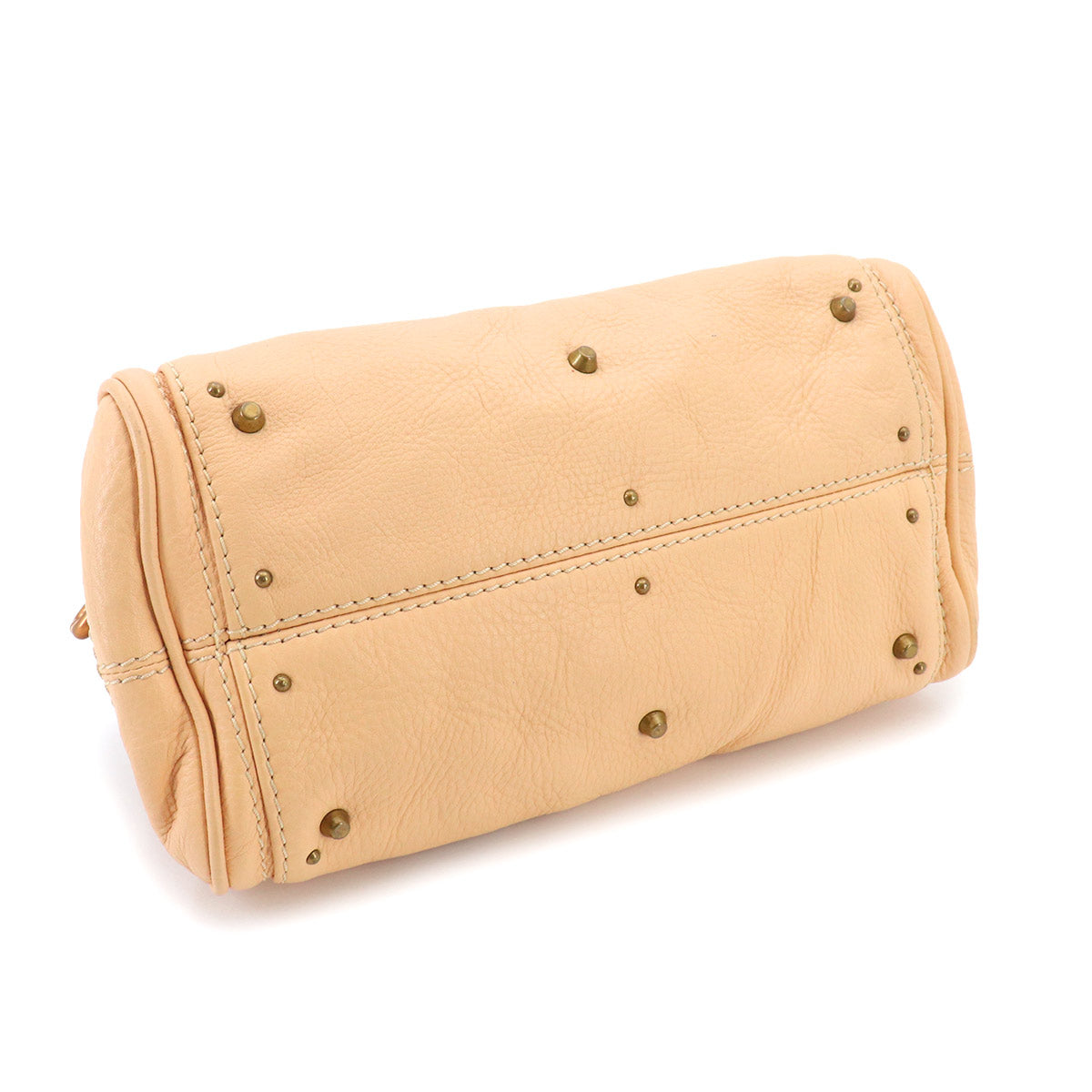 Mini Paddington Hand Bag Leather Beige Purse