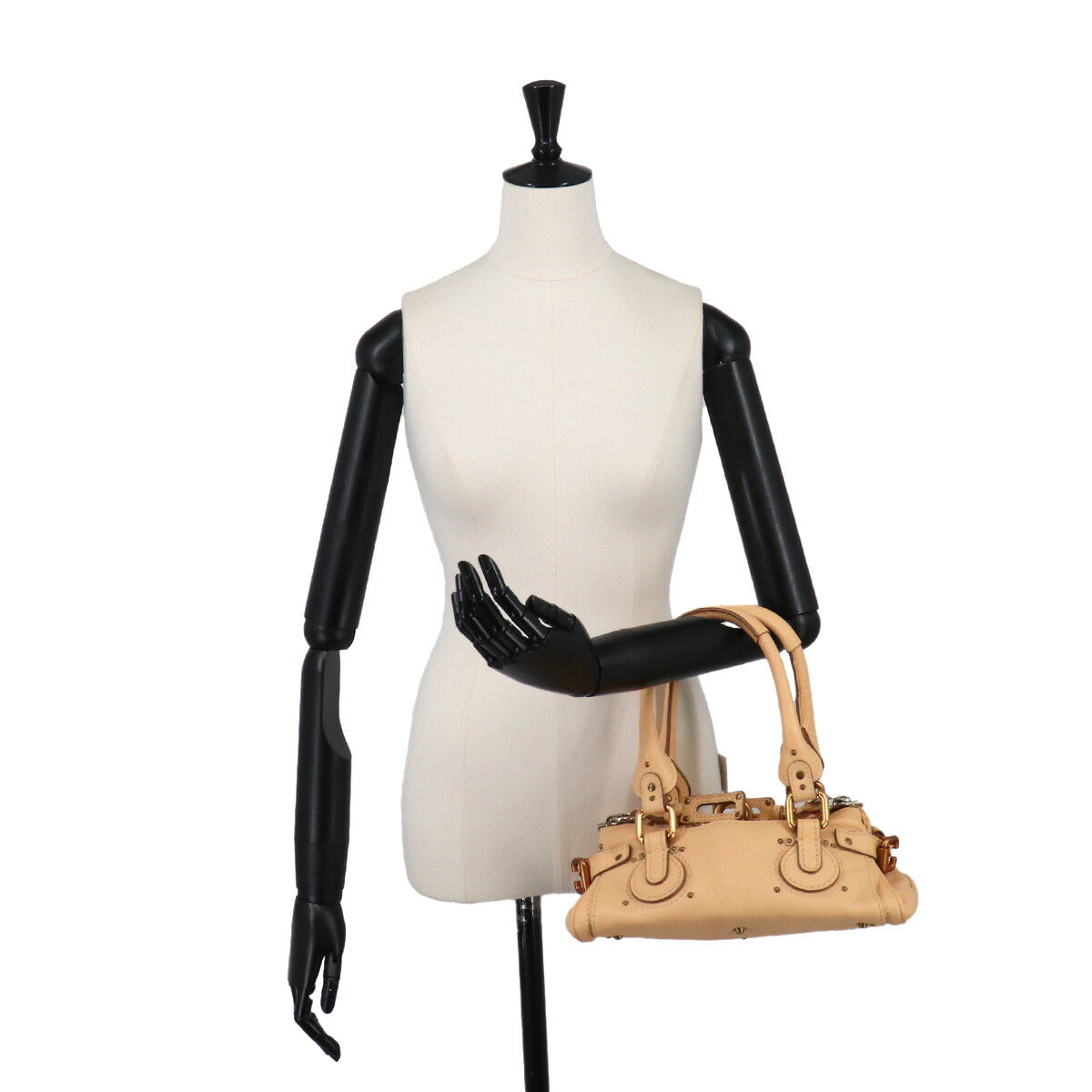 Mini Paddington Hand Bag Leather Beige Purse