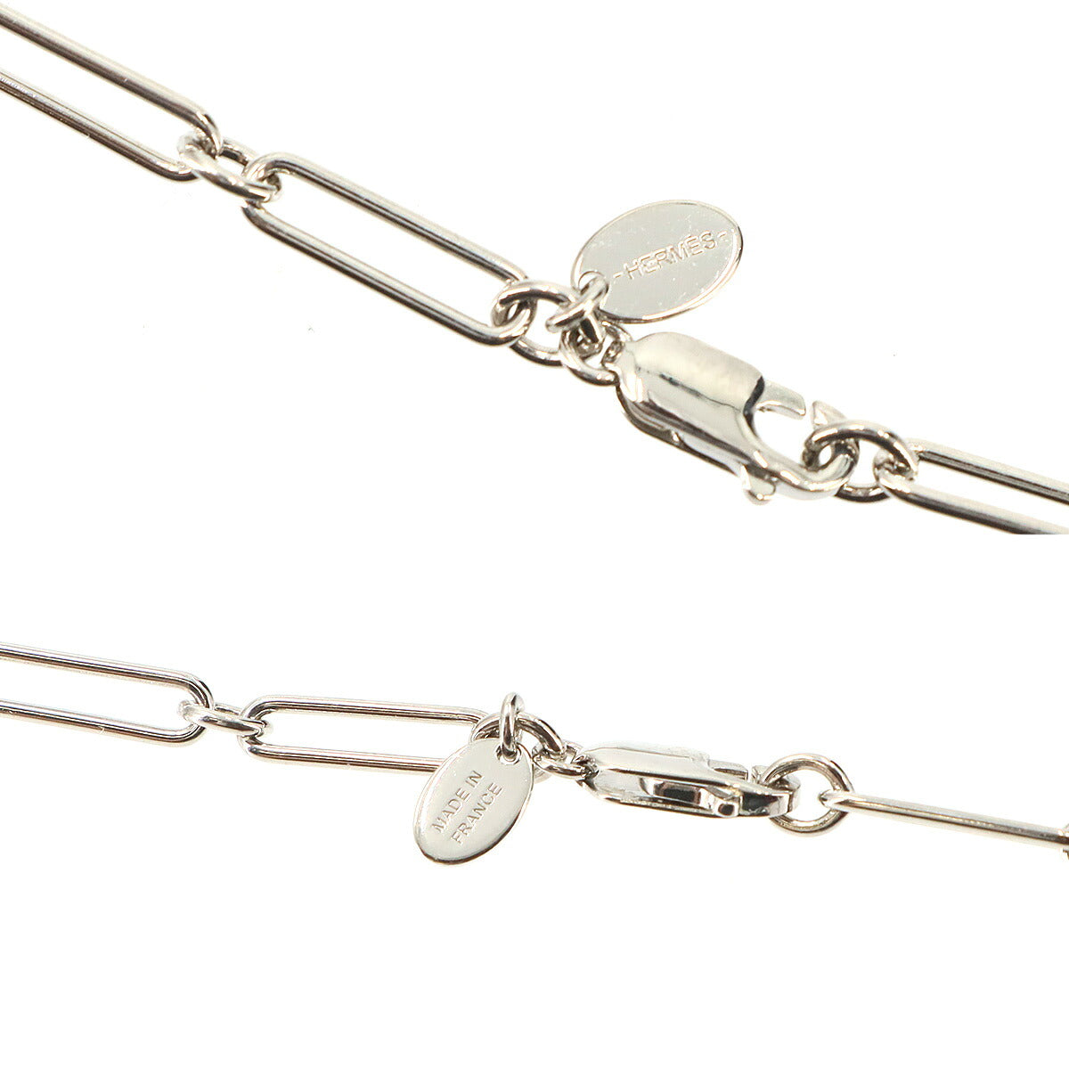 HERMES Boite a Reves Pendant Necklace Silver Red