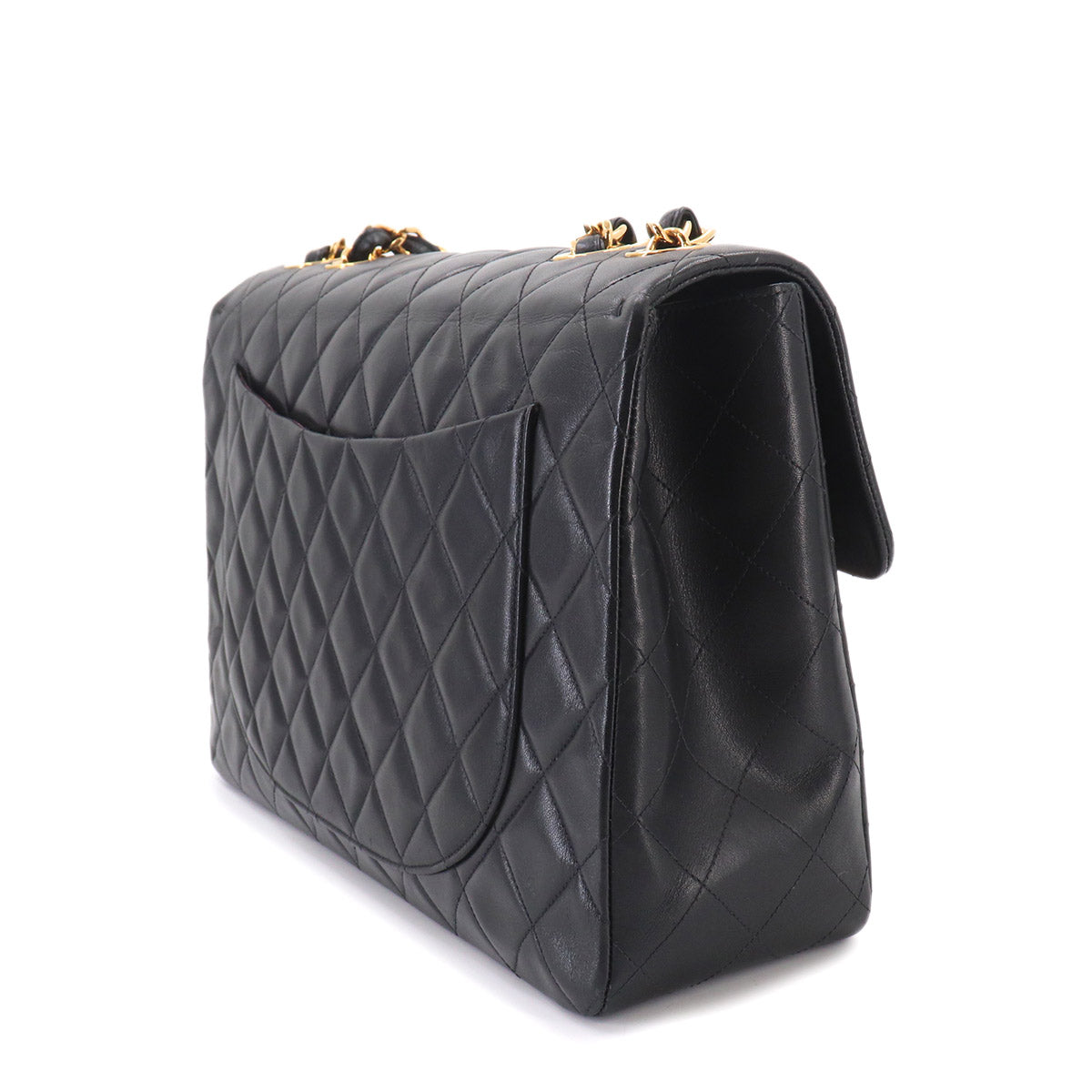 Matelasse 34 Chain Shoulder Bag Leather Black A01094 Vintage