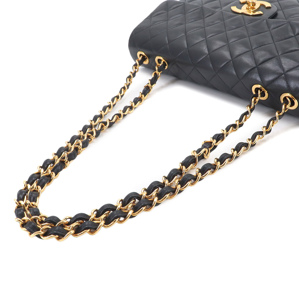 Matelasse 34 Chain Shoulder Bag Leather Black A01094 Vintage
