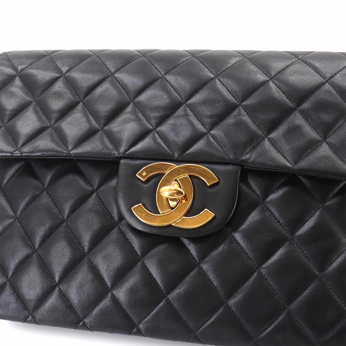 Matelasse 34 Chain Shoulder Bag Leather Black A01094 Vintage