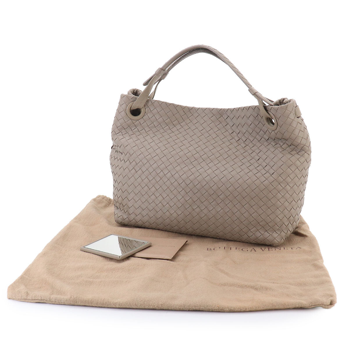 Intrecciato Medium Garda Tote Bag Leather Light gray