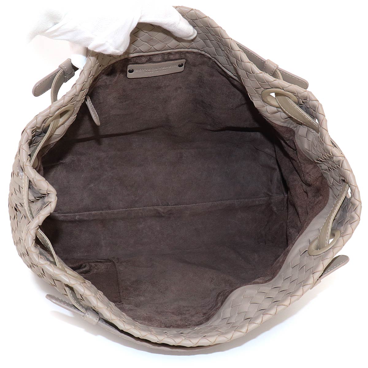 Intrecciato Medium Garda Tote Bag Leather Light gray