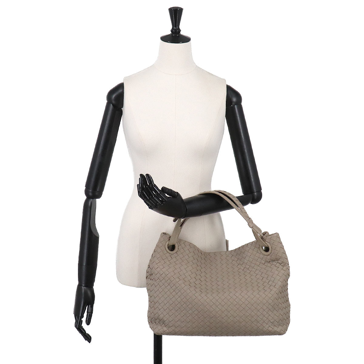 Intrecciato Medium Garda Tote Bag Leather Light gray