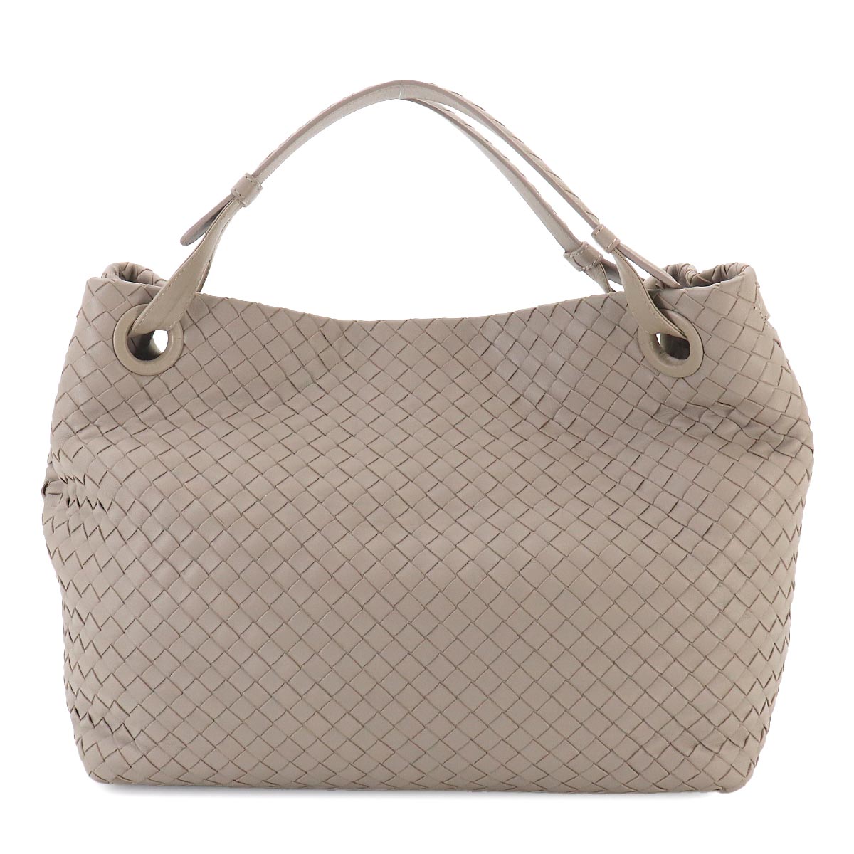 Intrecciato Medium Garda Tote Bag Leather Light gray