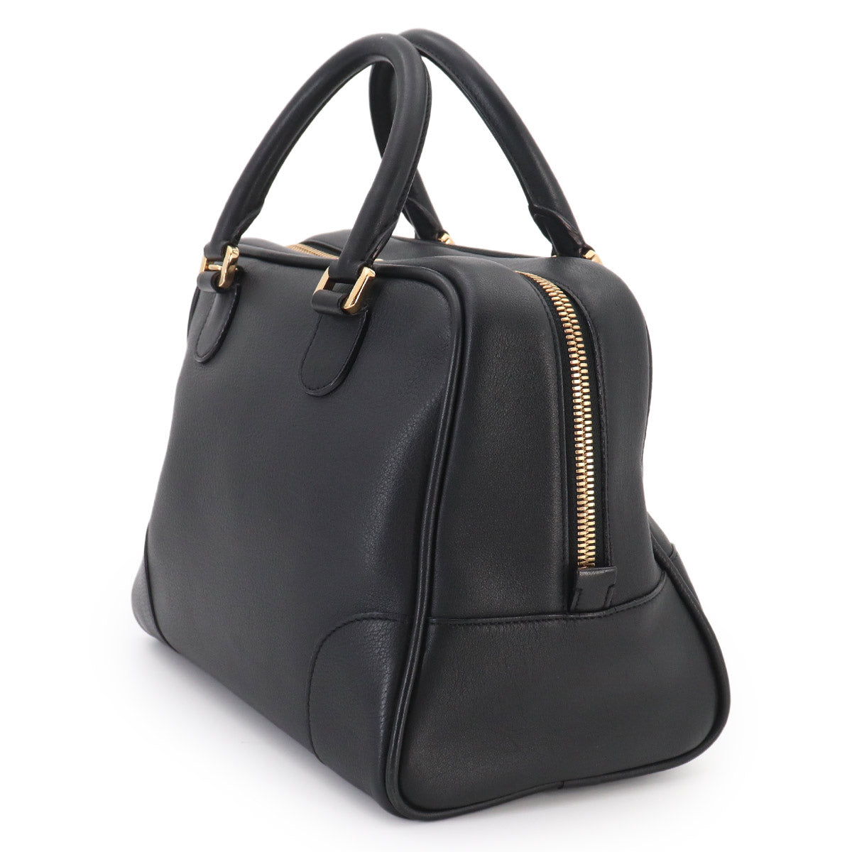 Amazona 75 Medium 2way Hand Shoulder Bag Leather Black Purse
