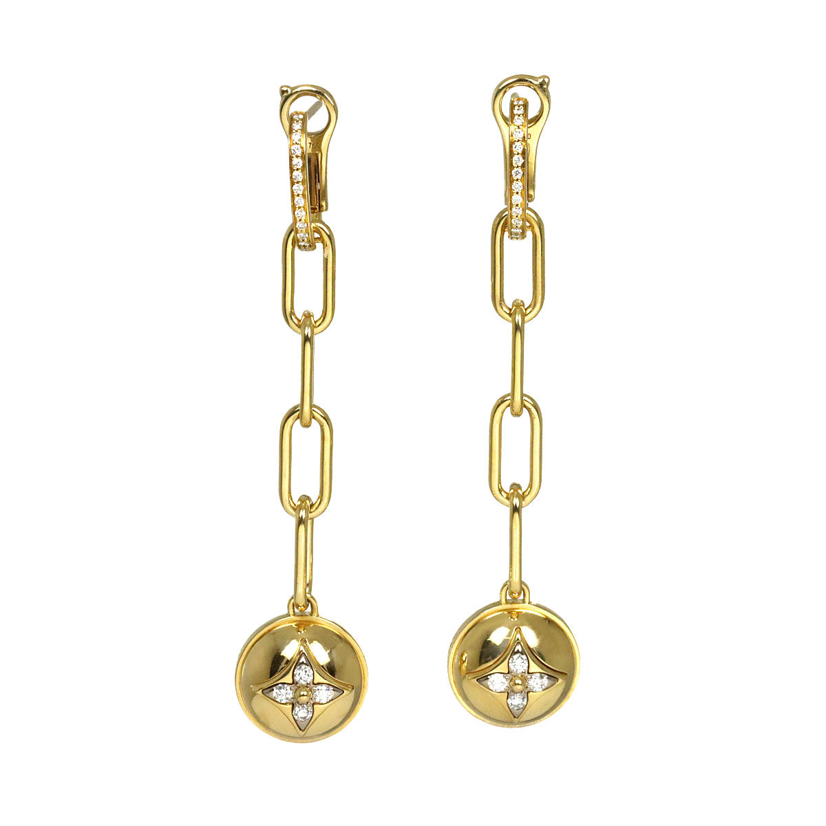 Blossom Diamond Earrings Pierced 18K YG 750