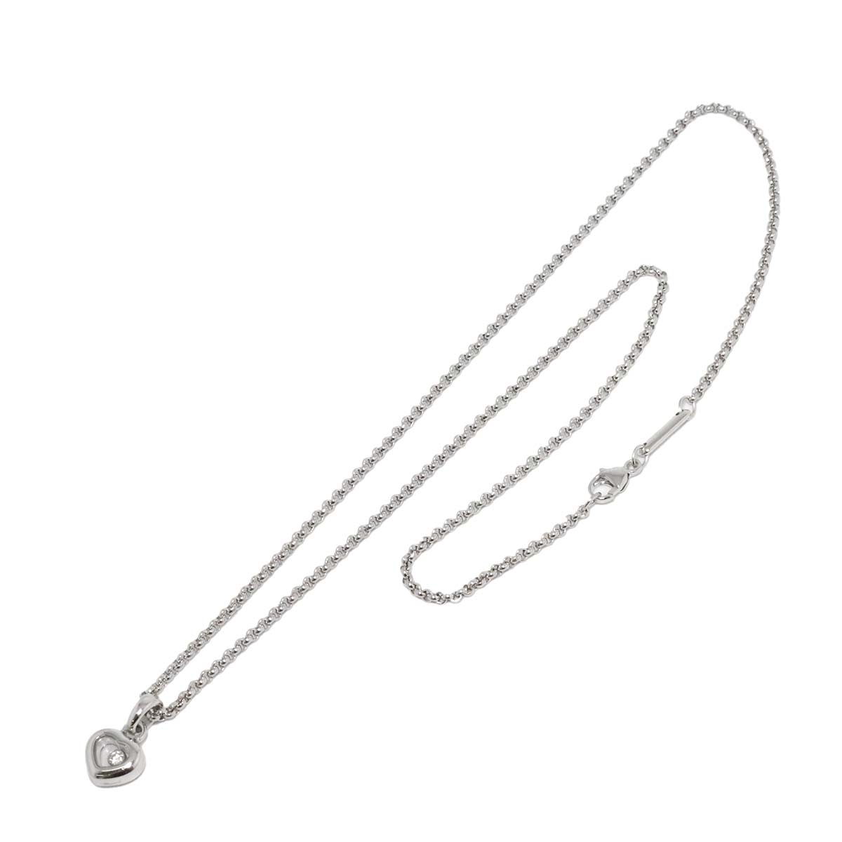 Happy Diamond Heart Necklace 18K White Gold 750