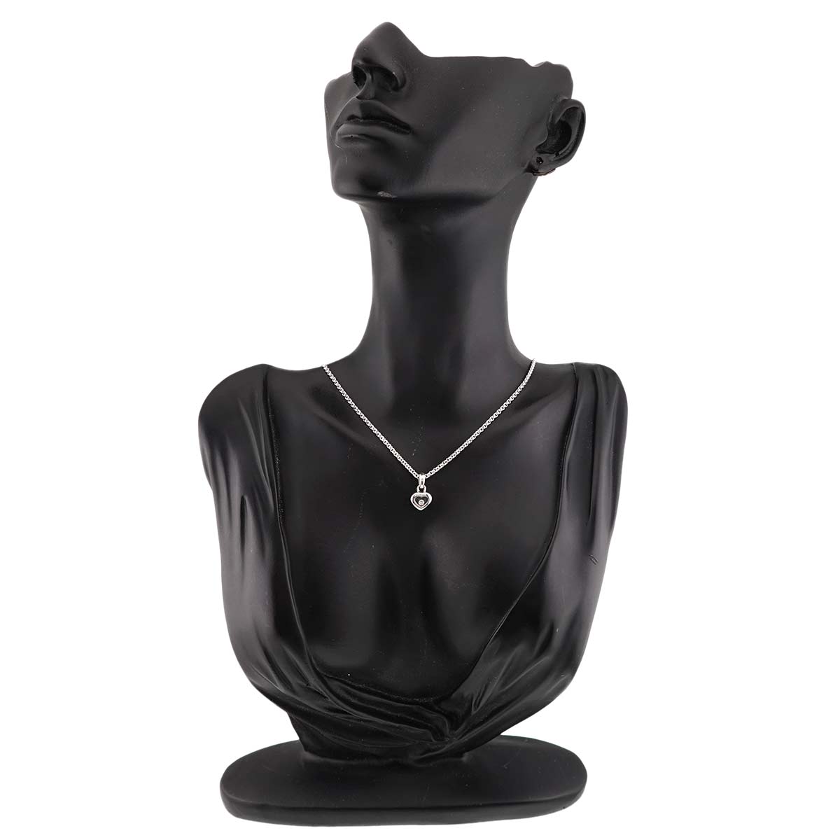Happy Diamond Heart Necklace 18K White Gold 750