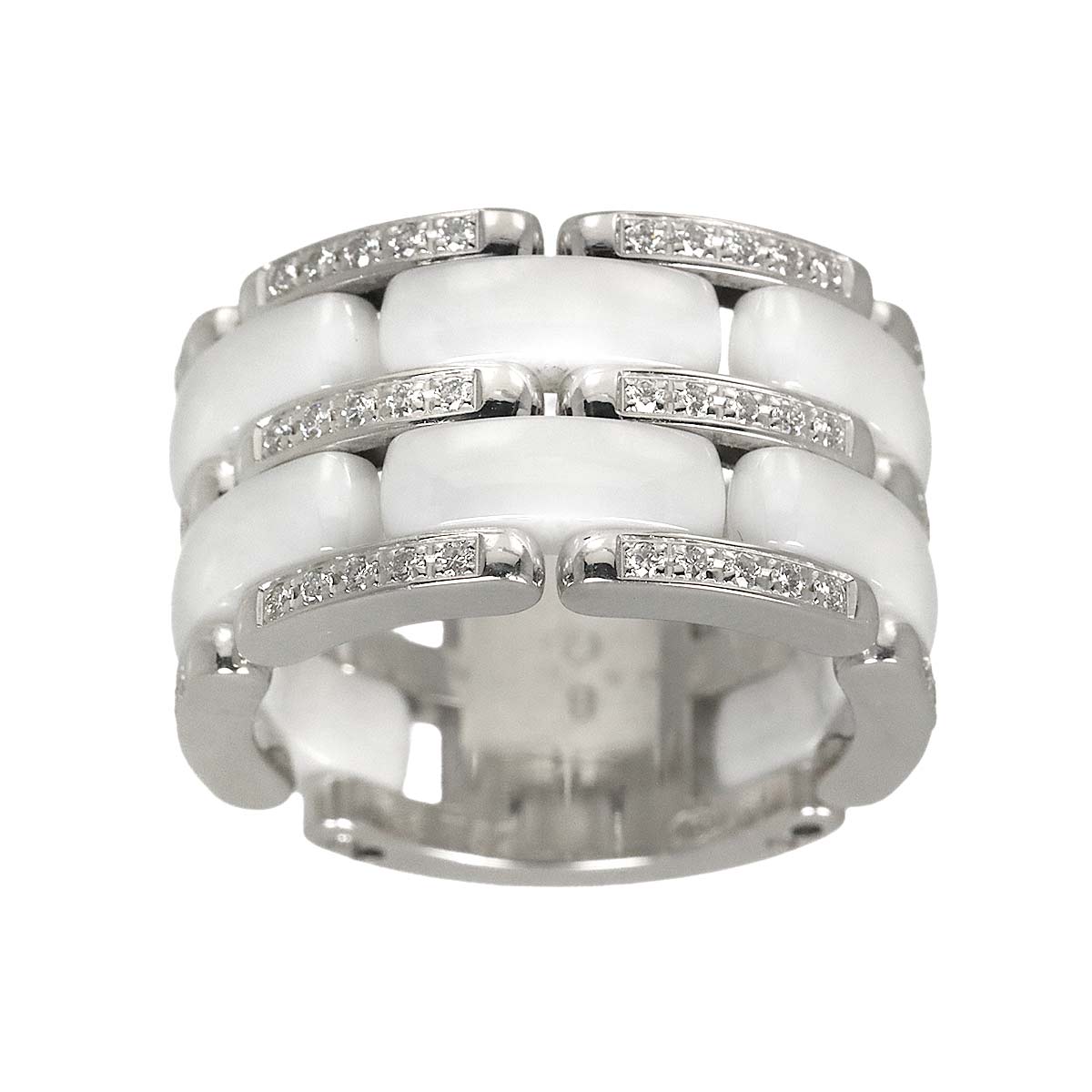 ULTRA LM Diamond Ring Ceramic 18K WG 750 Size52 5.5-5.75(US)