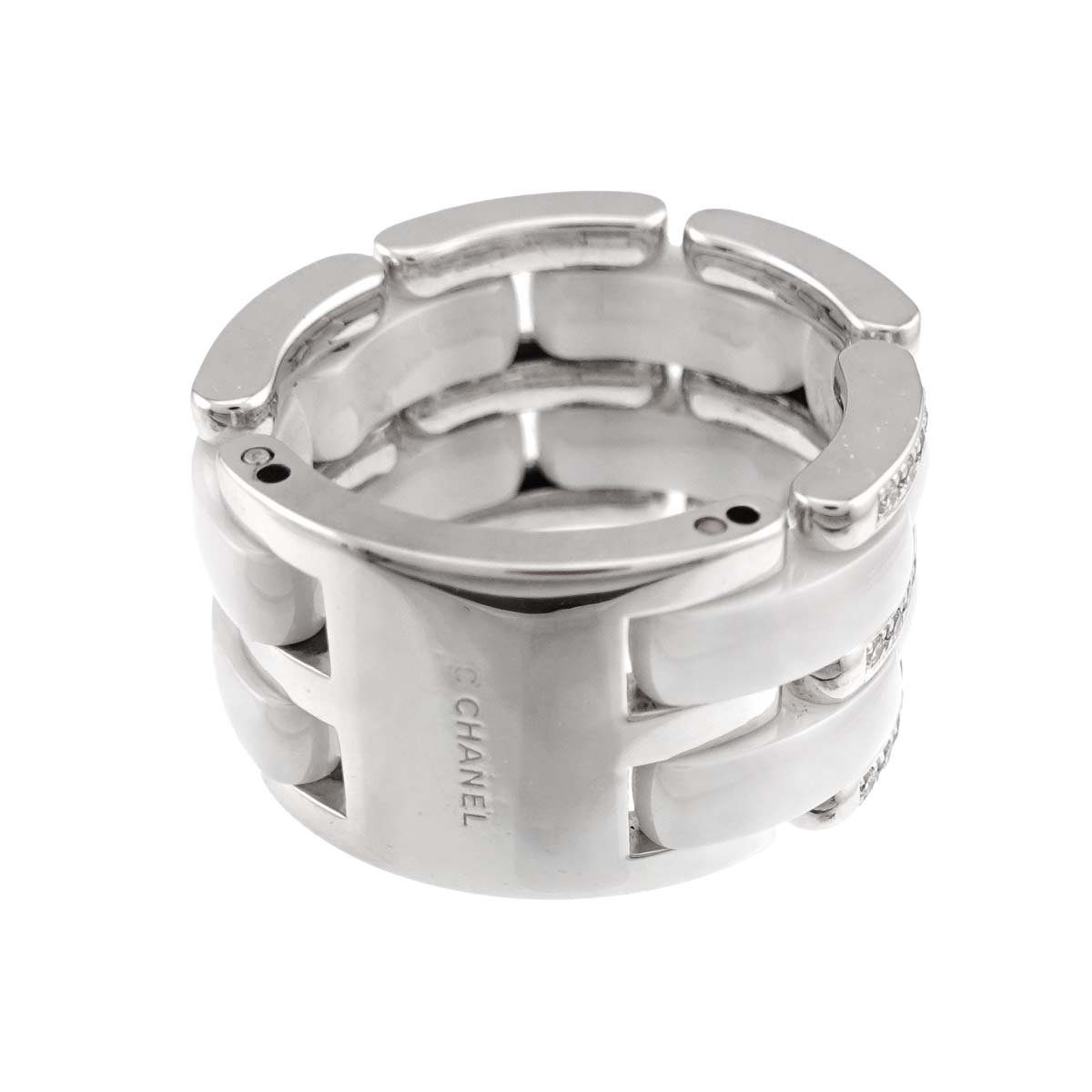 ULTRA LM Diamond Ring Ceramic 18K WG 750 Size52 5.5-5.75(US)