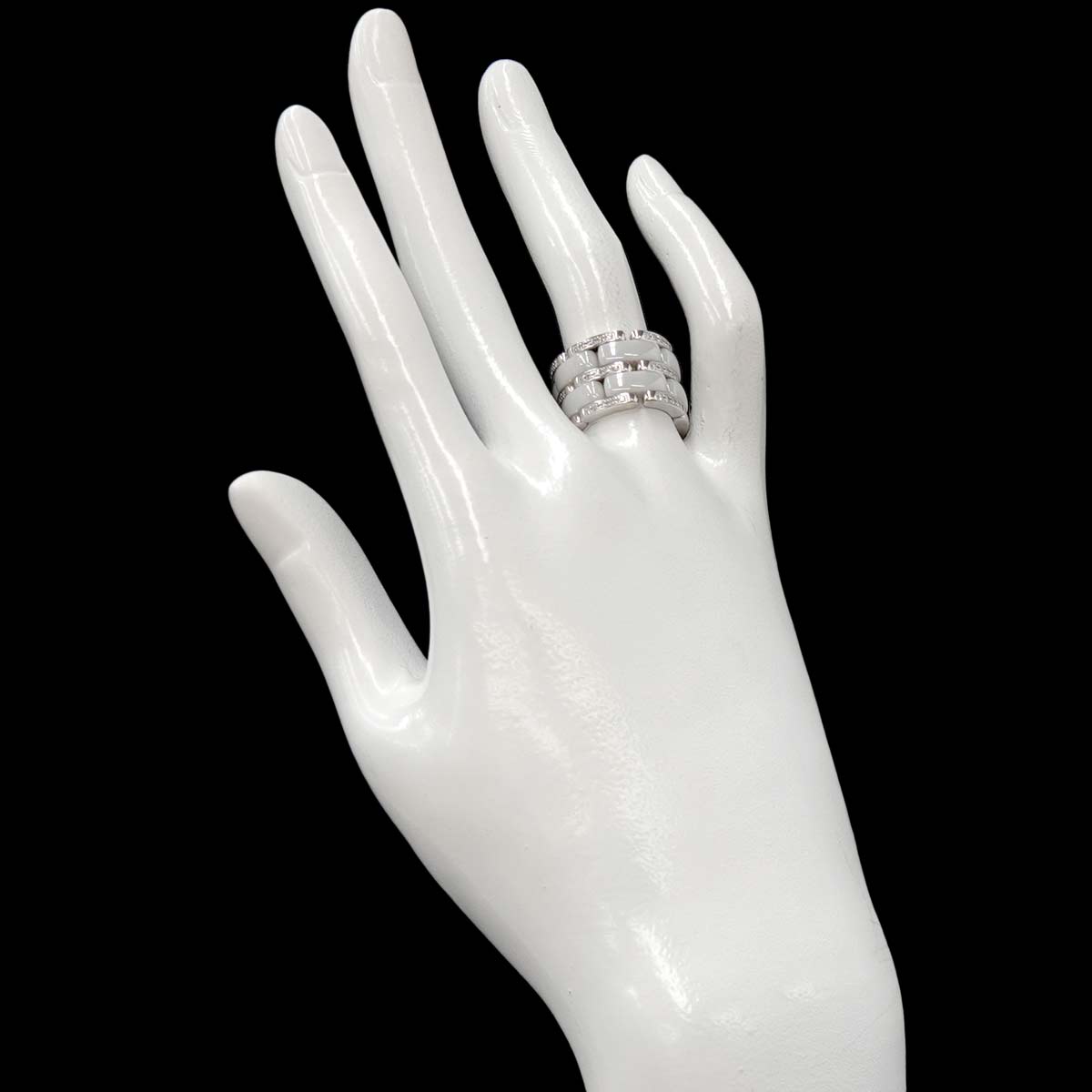 ULTRA LM Diamond Ring Ceramic 18K WG 750 Size52 5.5-5.75(US)