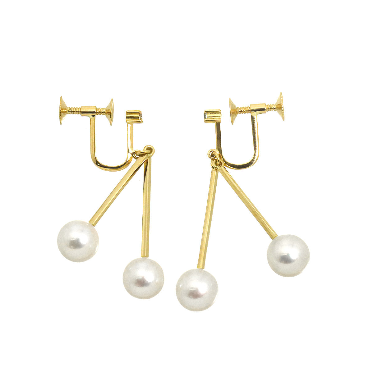 Akoya Pearl 7.1mm Earrings 18K YG 750