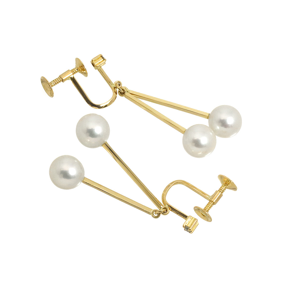 Akoya Pearl 7.1mm Earrings 18K YG 750