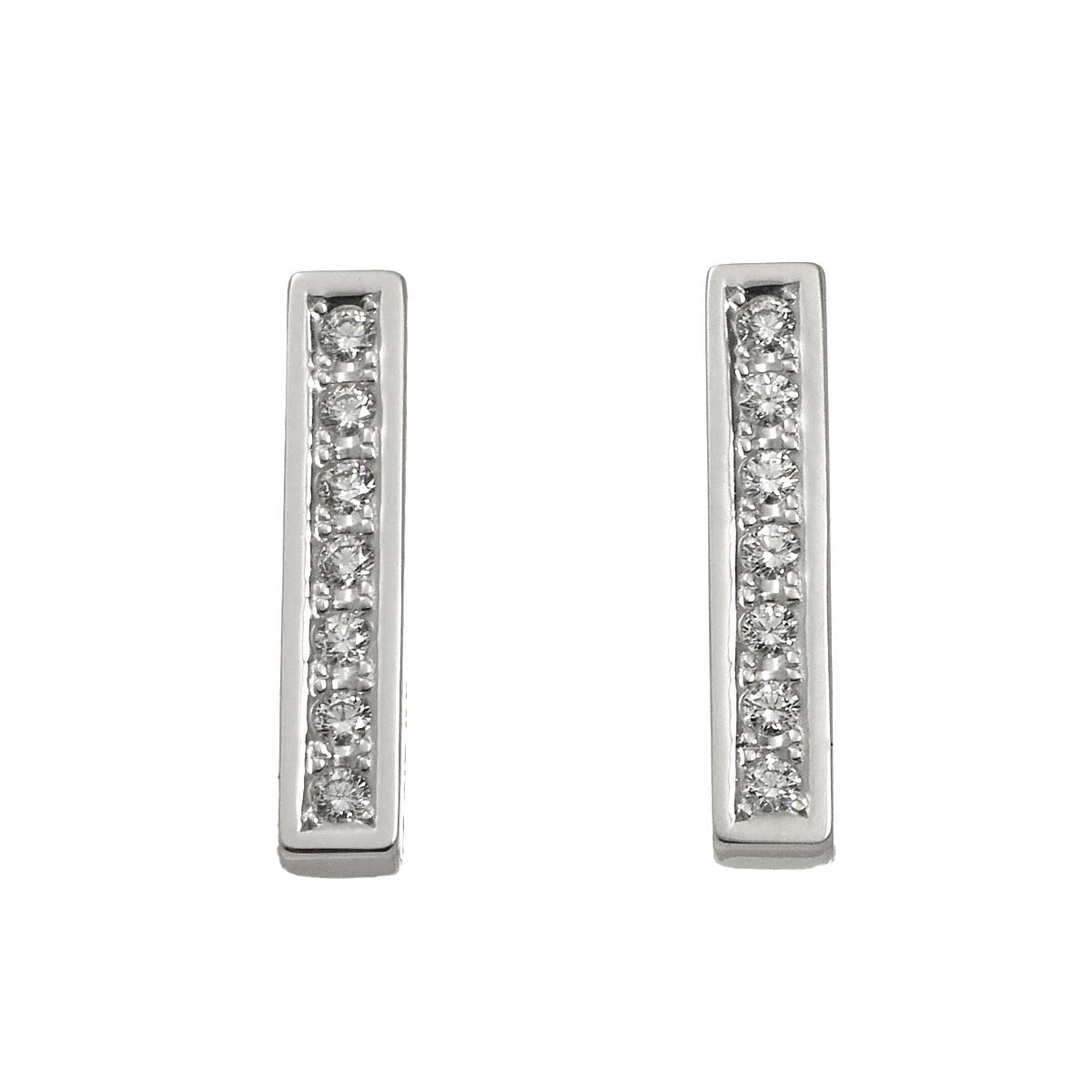 Diamond 0.09ct/0.09ct Earrings Pierced 18K WG 750