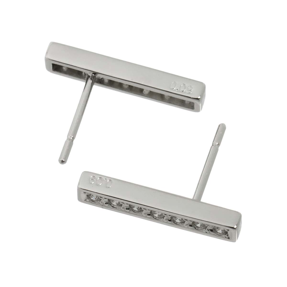 Diamond 0.09ct/0.09ct Earrings Pierced 18K WG 750