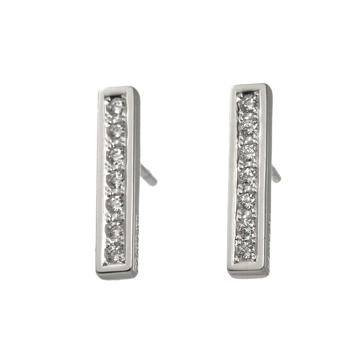 Diamond 0.09ct/0.09ct Earrings Pierced 18K WG 750