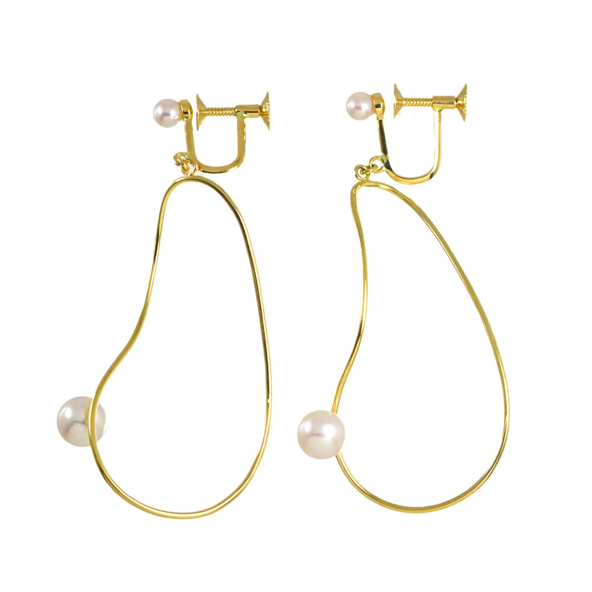 Akoya Pearl 6.2-3.7mm Earrings 18K Yellow Gold 750