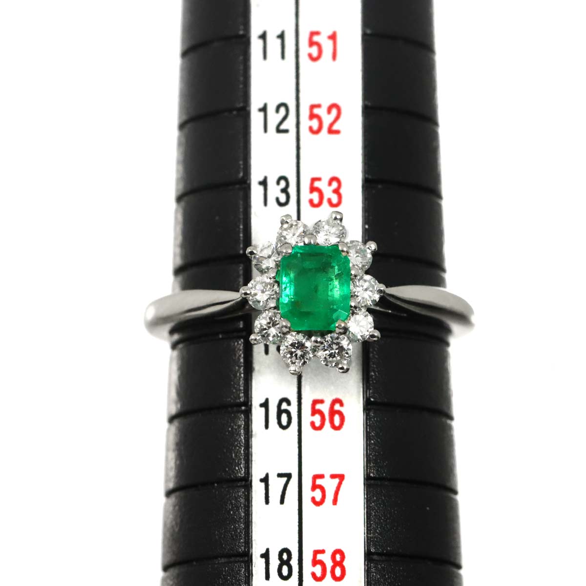 Emerald Diamond 0.37ct Ring Platinum Size6.75-7.25(US)