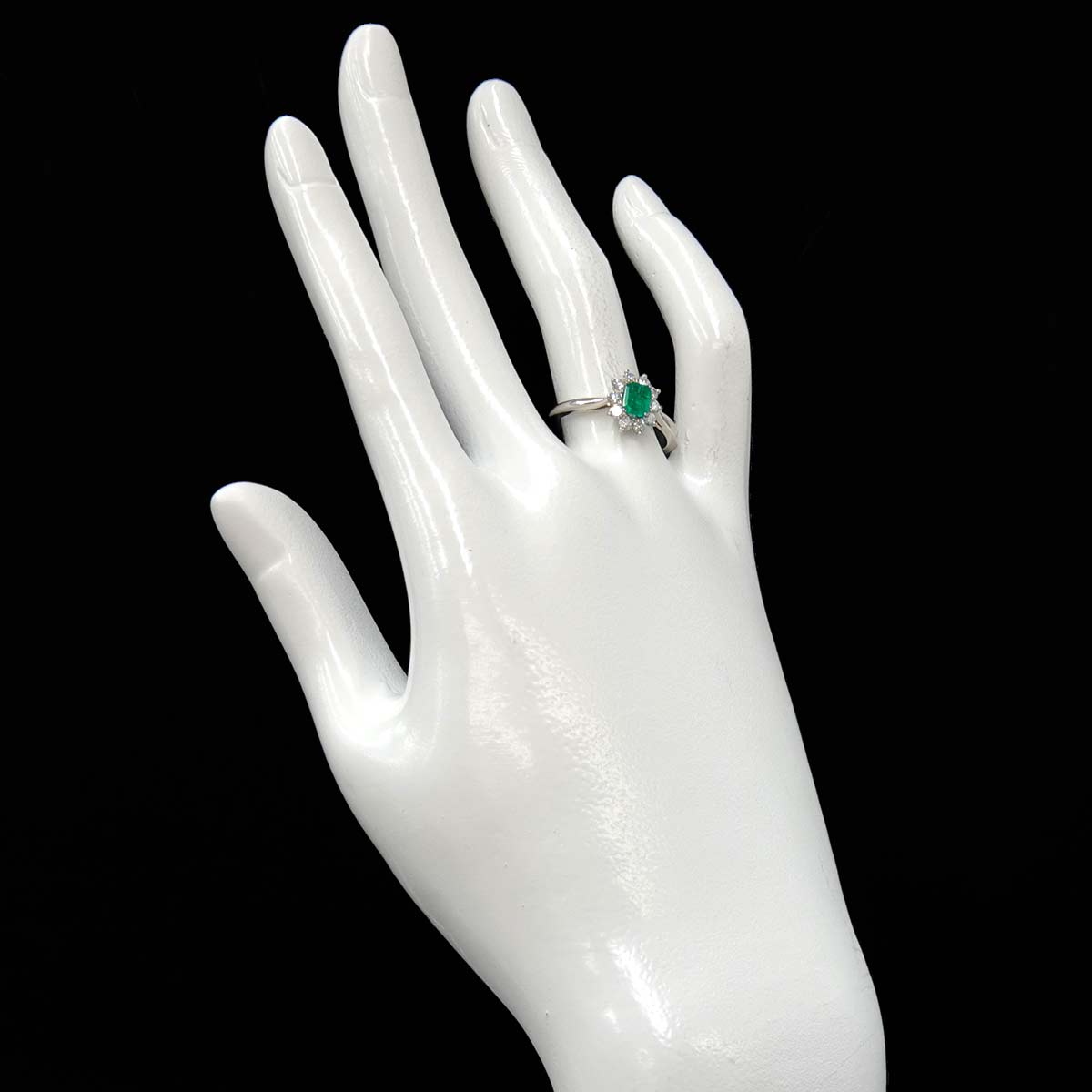 Emerald Diamond 0.37ct Ring Platinum Size6.75-7.25(US)