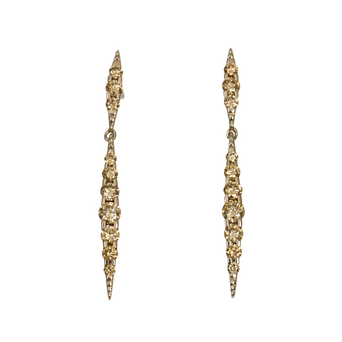 BrownDiamond 1.00ct Earring Pierced 18K BD 750