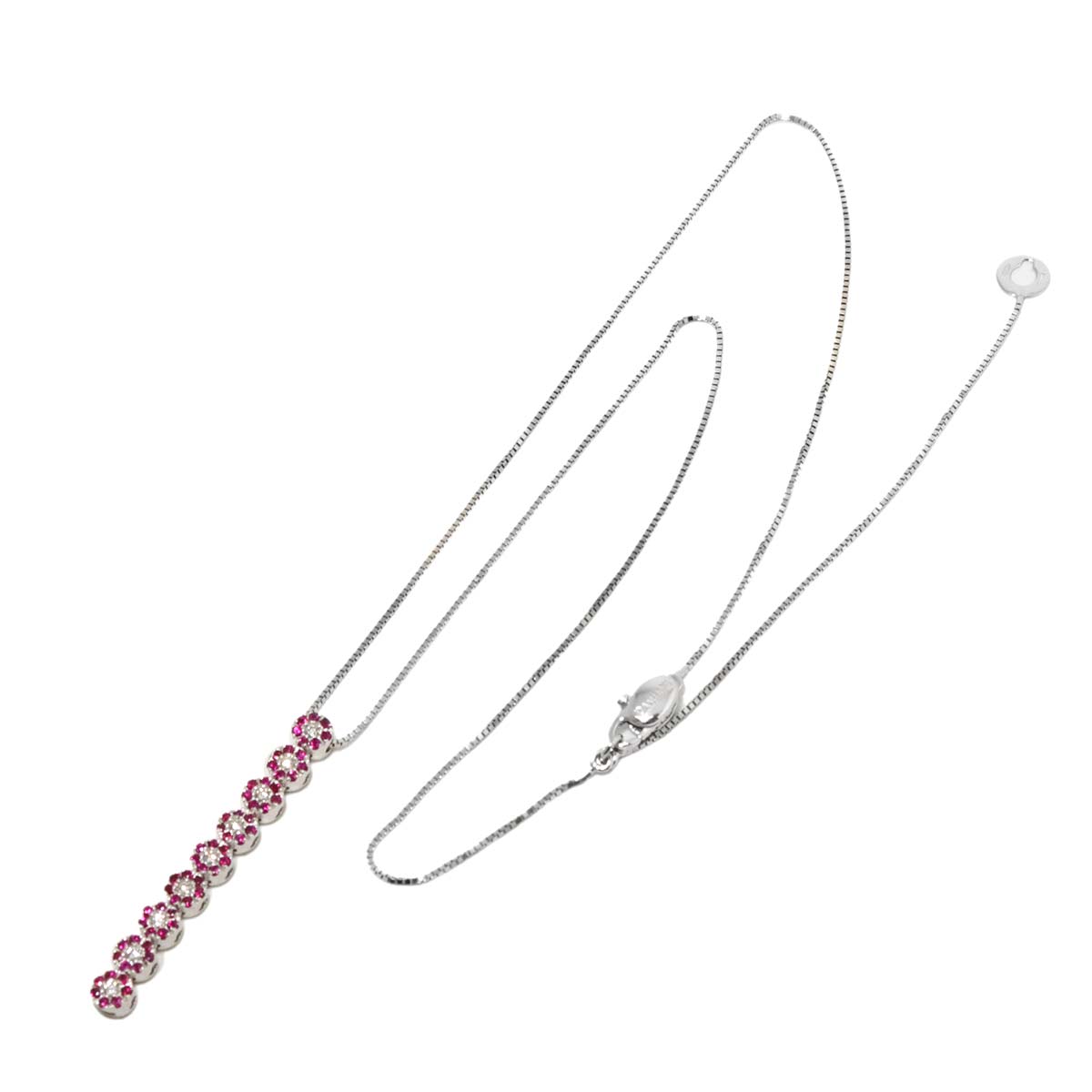 Ruby Diamond Necklace 18K WG 750