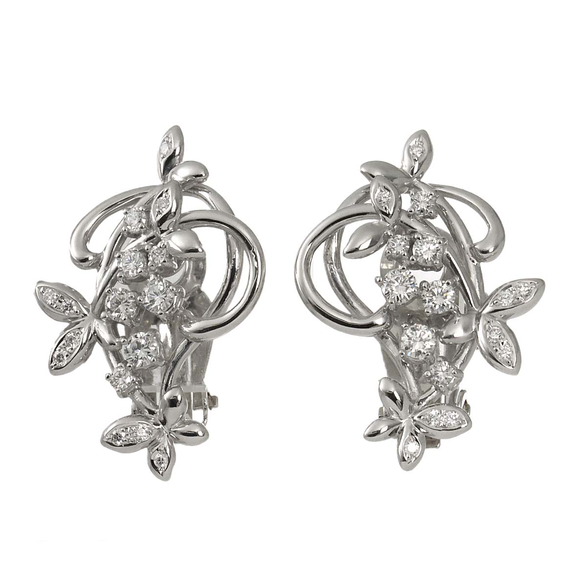 Diamond 0.50ct/0.50ct Earrings Clip on 18K 14K WG 750 585