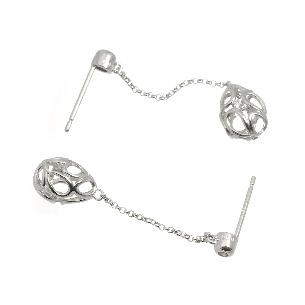 Diamond 0.03ct/0.03ct Earrings Pierced 18K WG 750