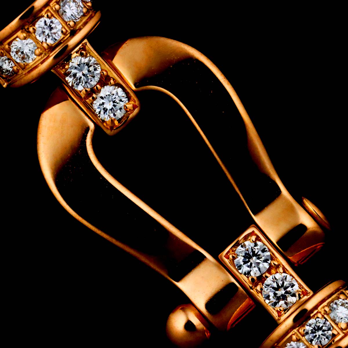 Force 10 Half Diamond Bracelet MM 18K PG 750 Steel size14