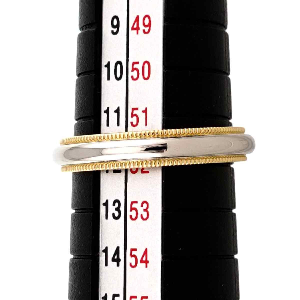 Milgrain Band Ring 18K 750 YG Pt Platinum Size5.5-5.75(US)