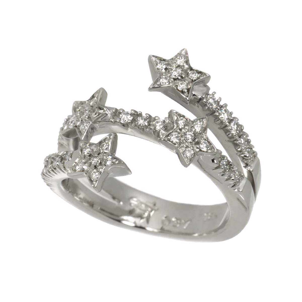 Diamond 0.37ct Ring 18K WG 750 Size5.25(US)
