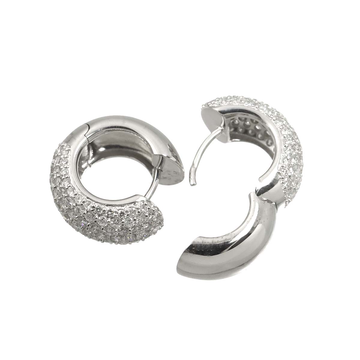 Diamond 1.50ct/1.50ct Earrings Pierced 18K WG 750