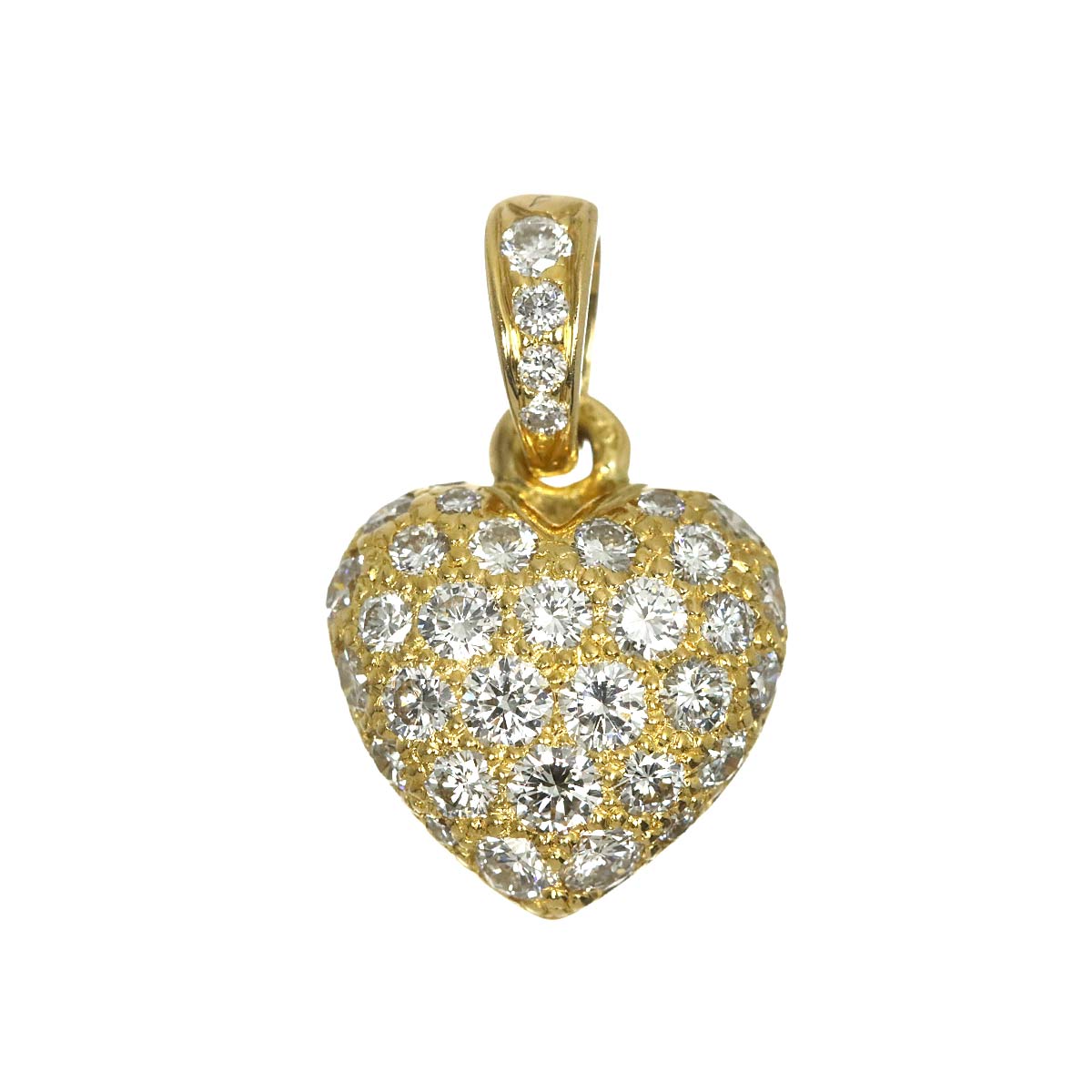 Heart Diamond Pendant Top 18K Yellow Gold 750