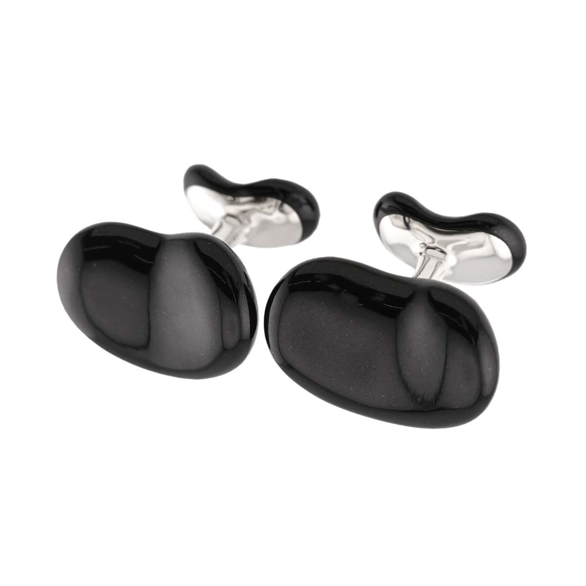Bean Enamel Cuff Links Silver 925